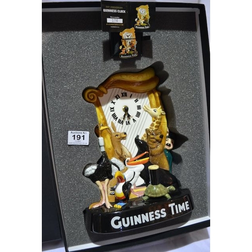 191 - Guinness & Co 250th Anniversary Guinness Clock Ltd Ed 174 of 350 with Matching Badge - Boxed with Ce... 