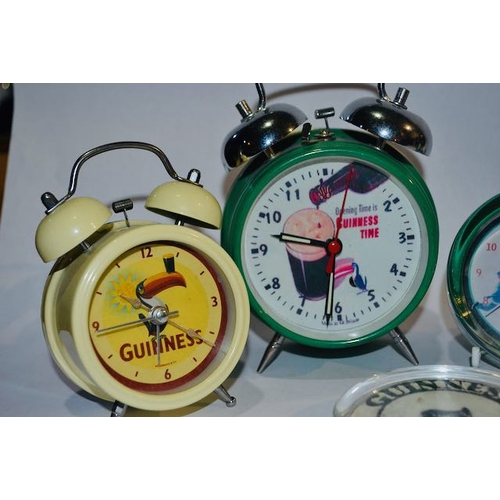 193 - Guinness Alarm Clock x2 + 3x Guinness Paperweights