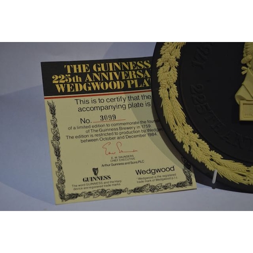 202 - The Guinness 225th Anniversary Wedgwood Plate x2 - With 1 Cert - Appx 6.5