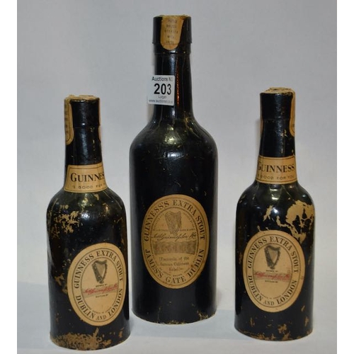 203 - Trio of Vintage Cardboard Guinness Bottles with Removable Base