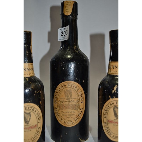 203 - Trio of Vintage Cardboard Guinness Bottles with Removable Base