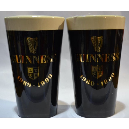 205 - Pair of Large Ceramic Bar Guinness Pint Charity Moneyboxes (1 with Original Chain) - Appx 10x6