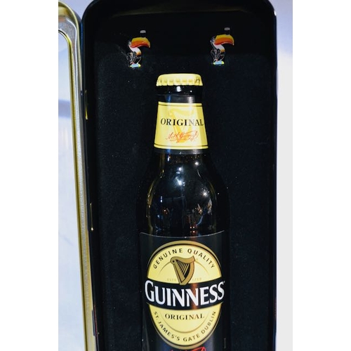 206 - Limited Edition Guinness Original Commemorative Label Stout Bottle & Cufflink Presentation in Tin