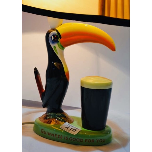 210 - Arklow Pottery Made in Republic of Ireland for Arthur Guinness Toucan & Pint Lamp with Original Doub... 