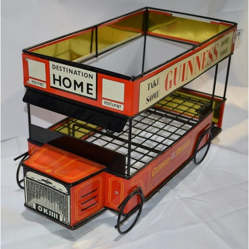 250 - Guinness Omnibus Metal Bottle Carrier Bus Originally Made for Off-Licence Display - 18x10