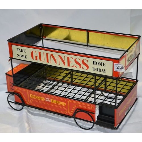 250 - Guinness Omnibus Metal Bottle Carrier Bus Originally Made for Off-Licence Display - 18x10