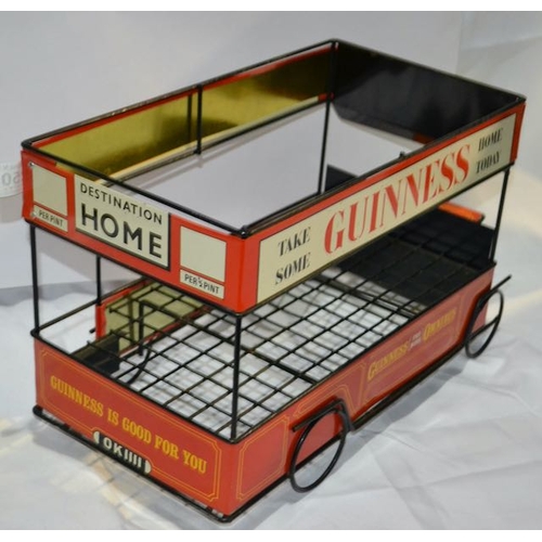 250 - Guinness Omnibus Metal Bottle Carrier Bus Originally Made for Off-Licence Display - 18x10