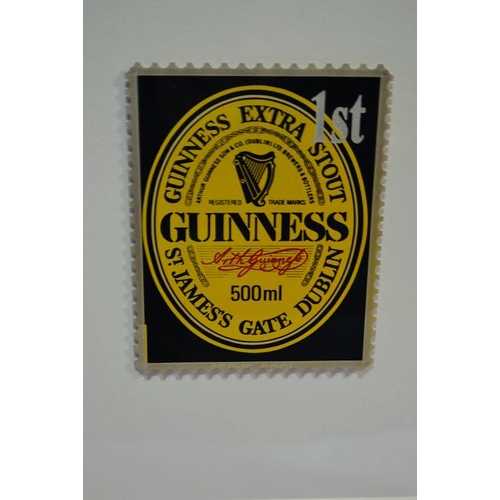 253 - Martin Allen Can Art Guinness Stamp Framed Scene - 19x15