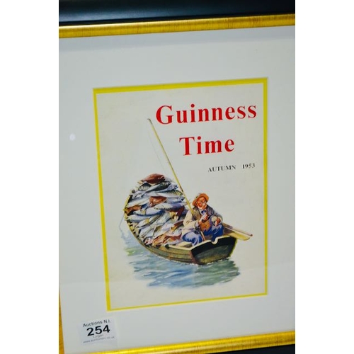 254 - Framed Guinness Time Autumn 1953 Print - 13.5x16.5