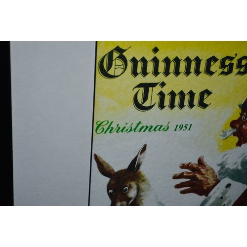 257 - Framed Guinness Time Christmas 1951 Print - 16.5