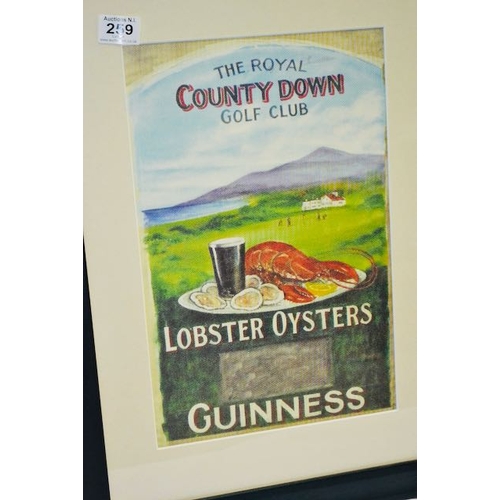 259 - The Royal Co.Down Golf Club Guinness Framed Print - 17.5