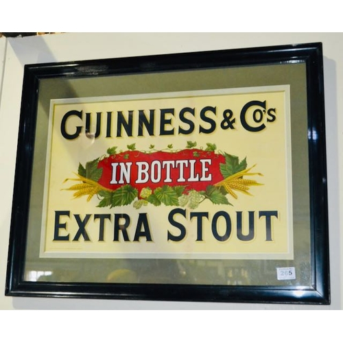 265 - James Walker & Co Dublin Large Guinness Extra Stout In Bottle Poster - 29.5