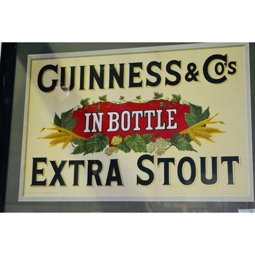 265 - James Walker & Co Dublin Large Guinness Extra Stout In Bottle Poster - 29.5