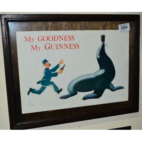 266 - Framed Gilroy My Goodness, My Guinness Zookeeper & SeaLion Print - 17