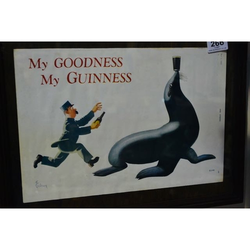 266 - Framed Gilroy My Goodness, My Guinness Zookeeper & SeaLion Print - 17