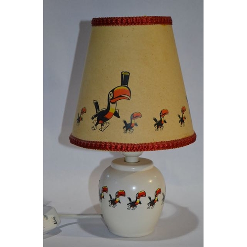 212 - Ceramic Guinness Toucan Table Lamp with Toucan & Pint Shade - Appx 10