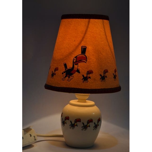 212 - Ceramic Guinness Toucan Table Lamp with Toucan & Pint Shade - Appx 10