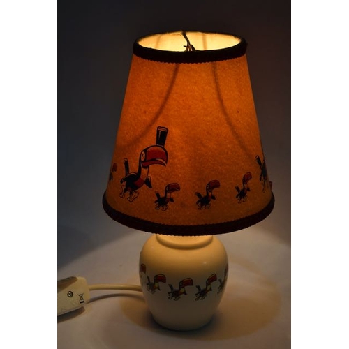 212 - Ceramic Guinness Toucan Table Lamp with Toucan & Pint Shade - Appx 10