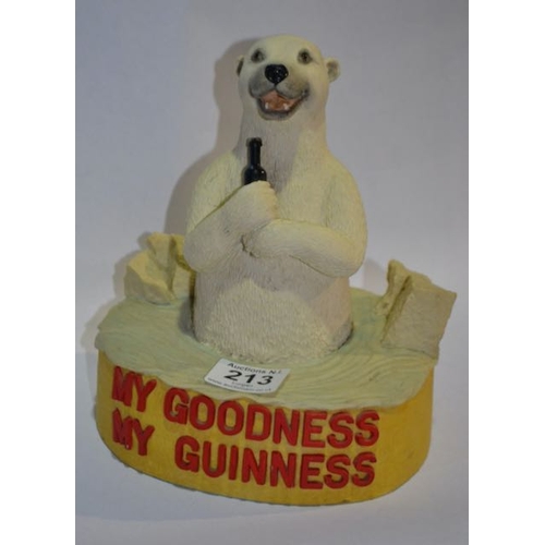 213 - Large Guinness Gilroy Reproduction Heavy Polar Bear - Appx 9x7