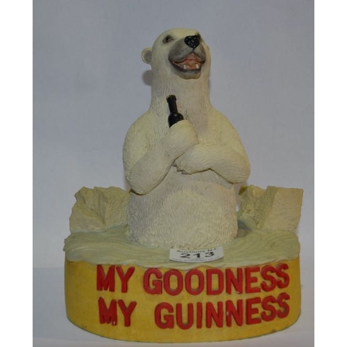 213 - Large Guinness Gilroy Reproduction Heavy Polar Bear - Appx 9x7