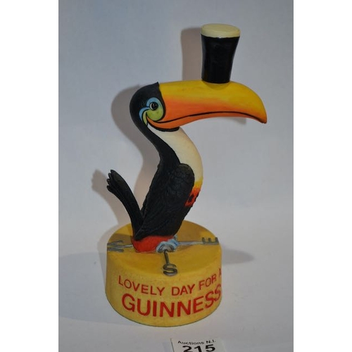 215 - Guinness Official Merchandise Gilroy Reproduction Toucan with Pint Statue - Appx 8x6