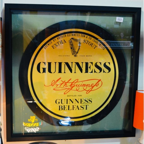 222 - Large Box Framed Guinness Belfast Advertising - Appx 30