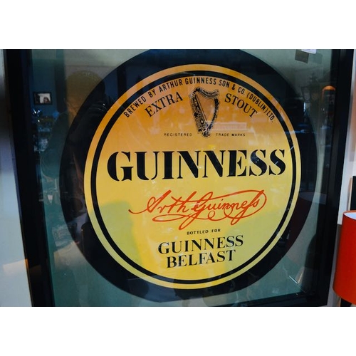 222 - Large Box Framed Guinness Belfast Advertising - Appx 30