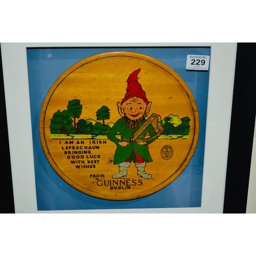 229 - Box Framed Irish Leprachaun Bringing Good Luck Wooden Mounted Tray for Overseas Markets c1960s - App... 