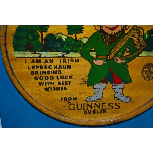 229 - Box Framed Irish Leprachaun Bringing Good Luck Wooden Mounted Tray for Overseas Markets c1960s - App... 