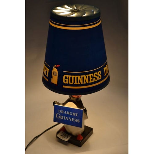 233 - Ceramic Draught Guinness Penguin Revolving Shade Lamp - 16