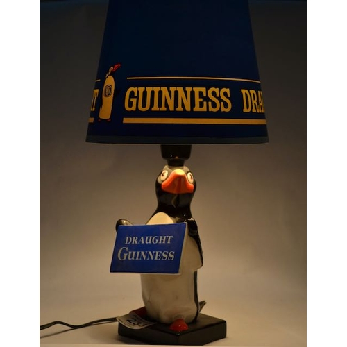 233 - Ceramic Draught Guinness Penguin Revolving Shade Lamp - 16