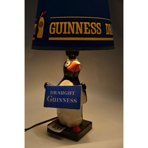 233 - Ceramic Draught Guinness Penguin Revolving Shade Lamp - 16