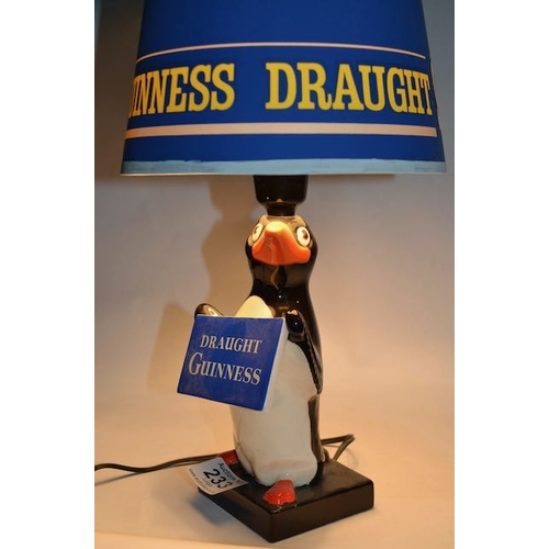 233 - Ceramic Draught Guinness Penguin Revolving Shade Lamp - 16