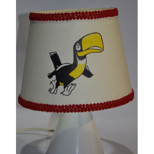 236 - Ceramic Cone Hand Drawn Toucan Shade Lamp - 10