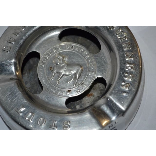 275 - Silvaray Robert Porter & Co Guinness Bulldog Ashtray + Shot Glass