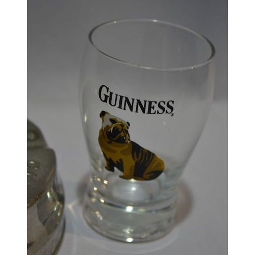 275 - Silvaray Robert Porter & Co Guinness Bulldog Ashtray + Shot Glass