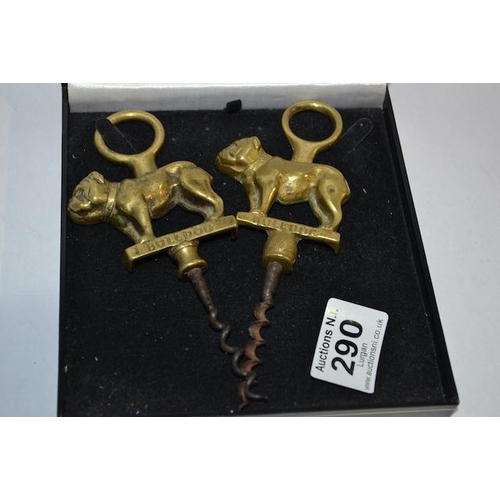 290 - Brass Guinness Bulldog Bottle Opener x2