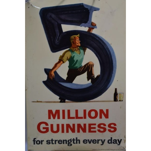 298 - 5 Million Guinness for Strength Every Day Showcard by Sanders Philips & Co - 12x8