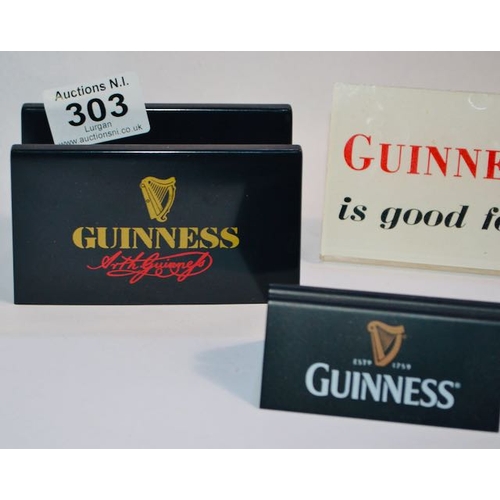 303 - Guinness is Good For You Perspex Stand + Guinness Napkin & Menu Holders