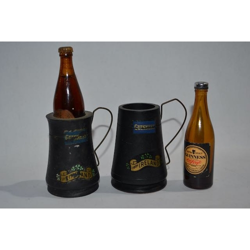 357 - Miniature Guinness Extra Stout Bottle x2 in Guinness Ireland Tankards