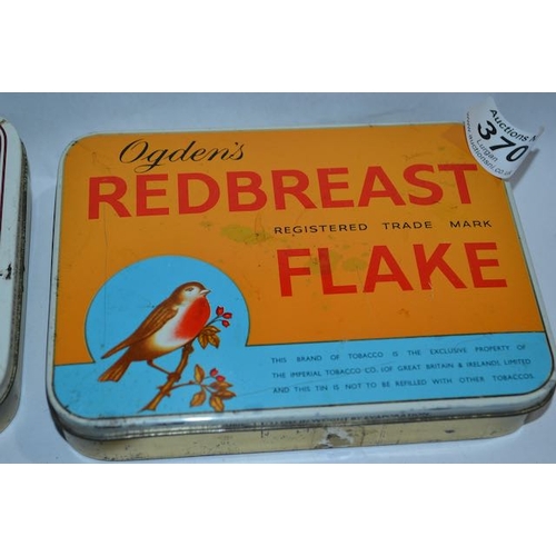 370 - Ogden's Redbreast Flake Vintage Tin x2 + St Bruno Tin