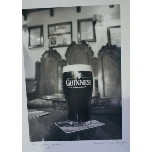 381 - Framed Photograph Pint of Guinness Print 'Yer Only Man' by Dominque Beyens - Signed