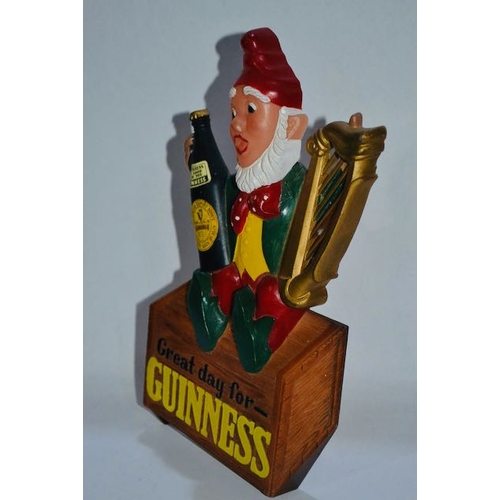 389 - Great Day for Guinness Australian Leprachaun Sitting on Box of Guinness Display c1965 - 5x9