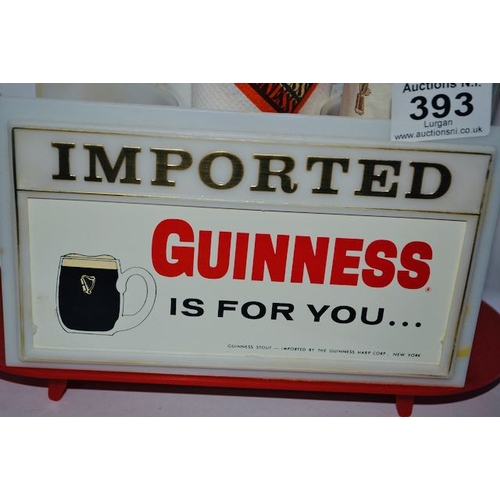 393 - Guinness Is For You by National Lithograph Display Stand with Guinness Napkins - 10x4.5x5