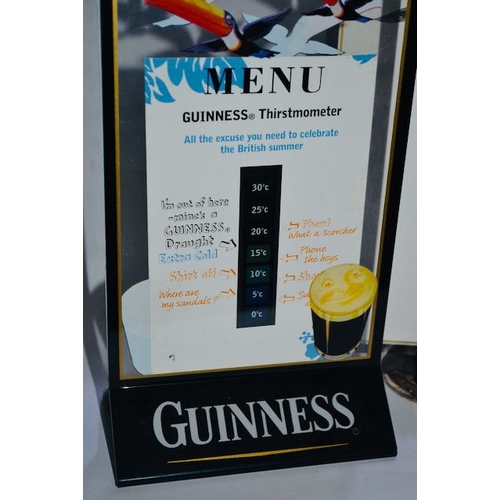 398 - Guinness Menu Stand x3 Incl Brass Holder Made by Jewellery & Metal Manufacturing Co.Dublin c1948 wit... 