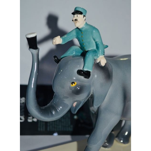 406 - Coalport & Millenium Collectables Present Elephant & Keeper Ltd Ed No 570/800 with Cert