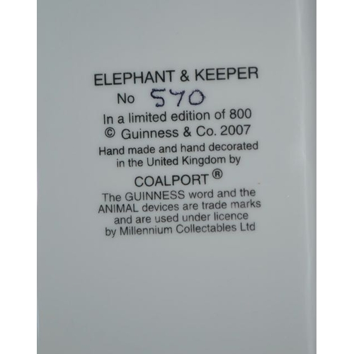 406 - Coalport & Millenium Collectables Present Elephant & Keeper Ltd Ed No 570/800 with Cert