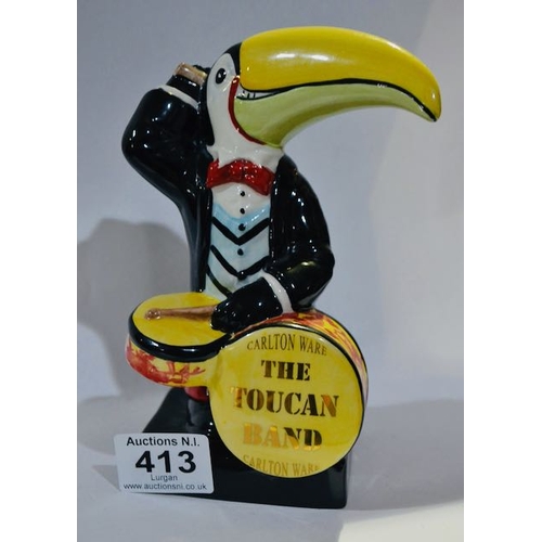 413 - Carlton Ware The Toucan Band Drummer (with Gold 1/10 Hand Painted to Base) - Appx 7