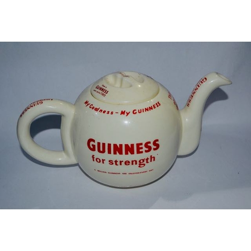 421 - Carlton Ware Guinness Teapot Decorated with Guinness Quotes & Image of the Drayman