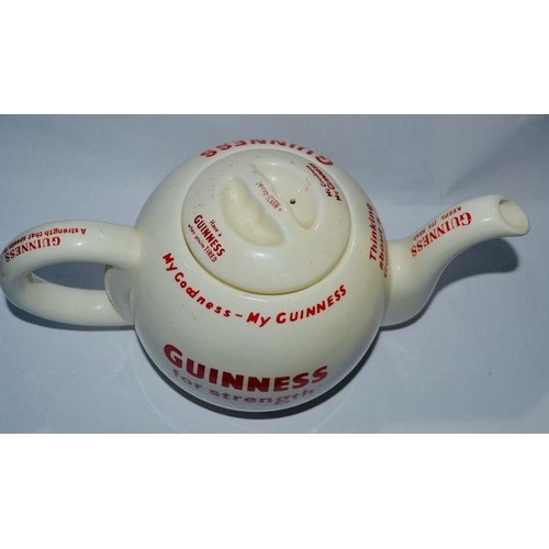 421 - Carlton Ware Guinness Teapot Decorated with Guinness Quotes & Image of the Drayman